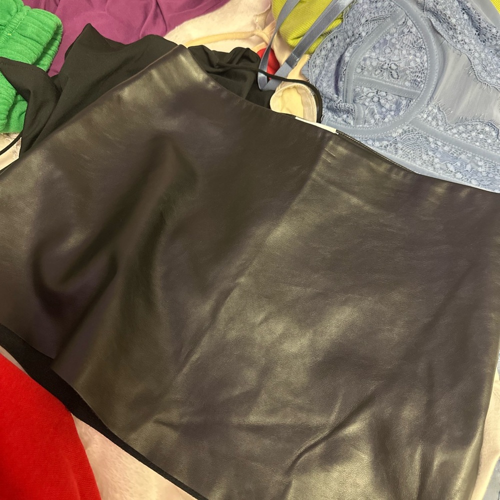 Black Faux Leather Skirt